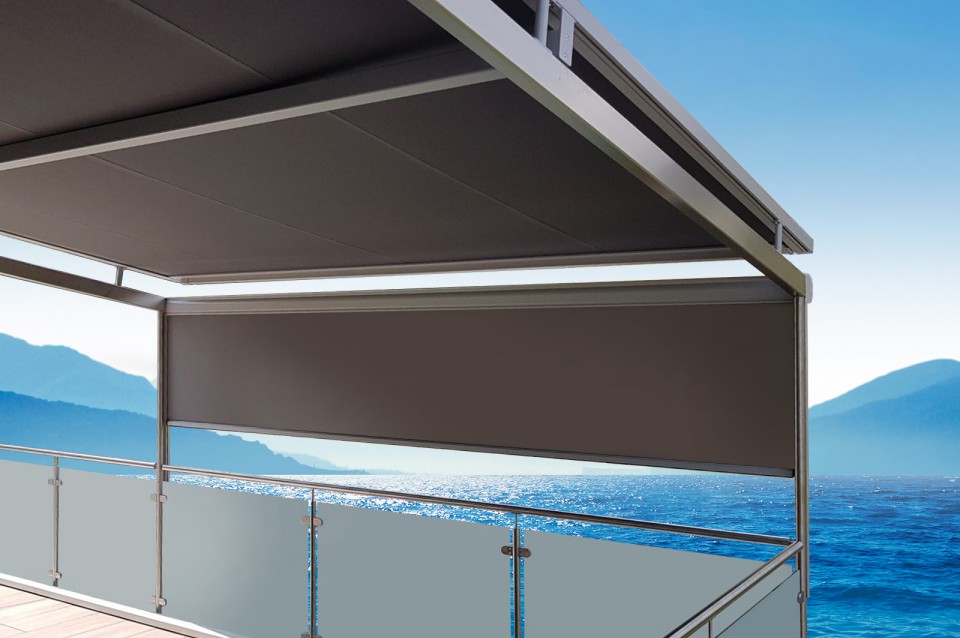 VALETTA beschattungssysteme aussen beschattung pergola beschattung für terrasse terrassenüberdachung beschattung Textilbeschattung CUBA ZIP
